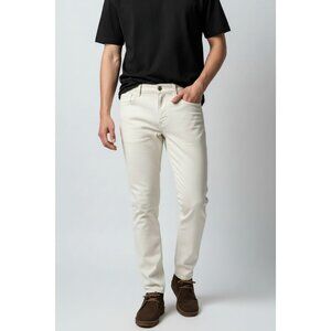 Sovereign Code Slim Fit White Pants Size 36 1917 Collection Button Fly Cotton Bl